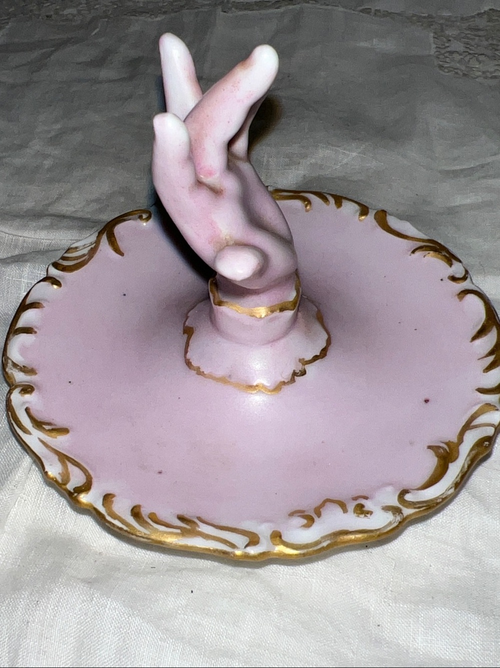 Antique T and V Limoges Fine Porcelain Hand Painted Ring Holder France - Picture 4 of 5